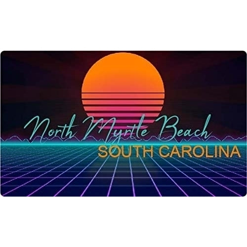 North Myrtle Beach South Carolina 4 X 2.25-Inch Fridge Magnet Retro Neon Design Image 1
