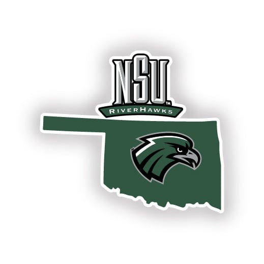 Northeastern State University Riverhawks 4-Inch State Shape NCAA Vinyl Decal Sticker for Fans, Students, and Alumni Image 1