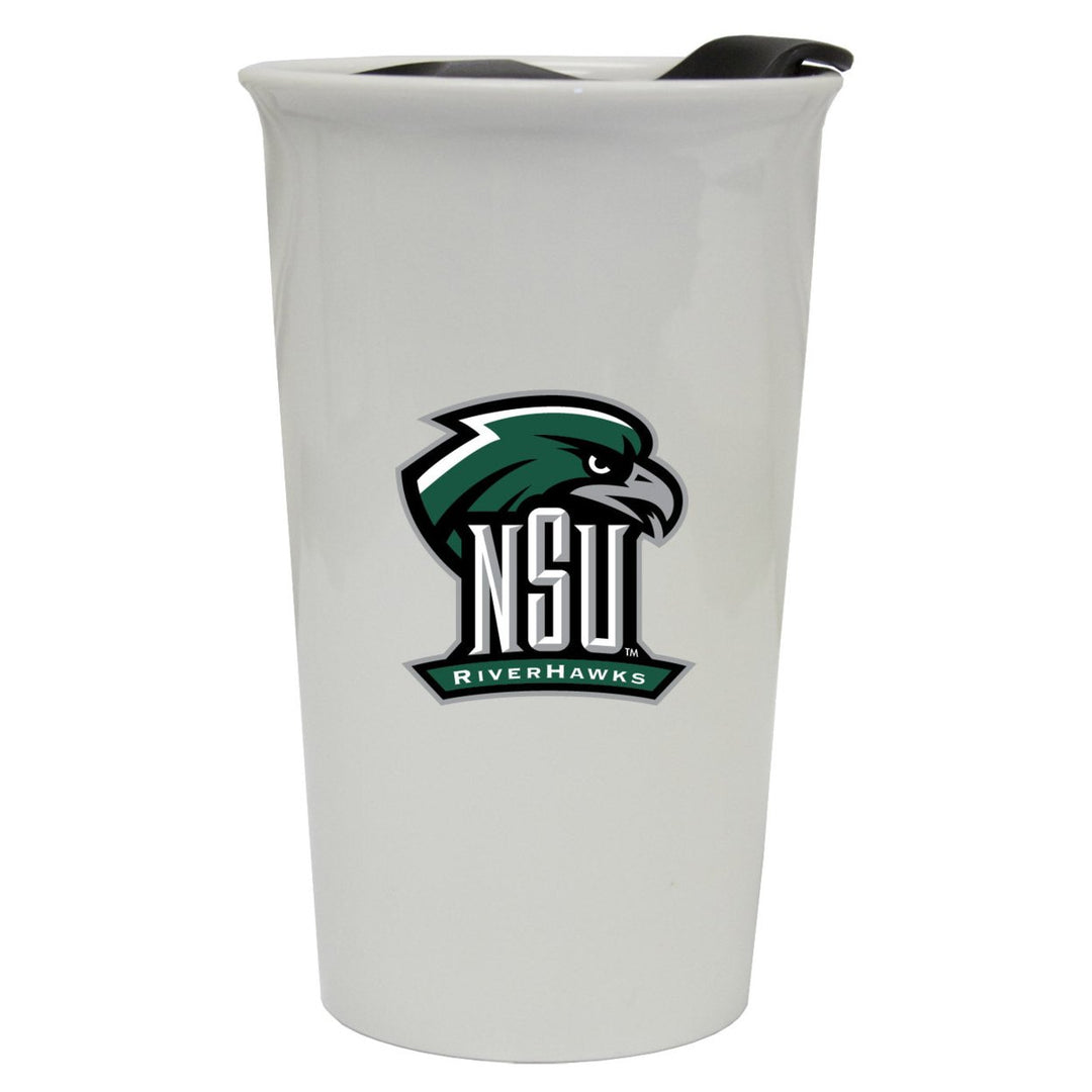 Northeastern State University Riverhawks Double Walled Ceramic Tumbler Image 1