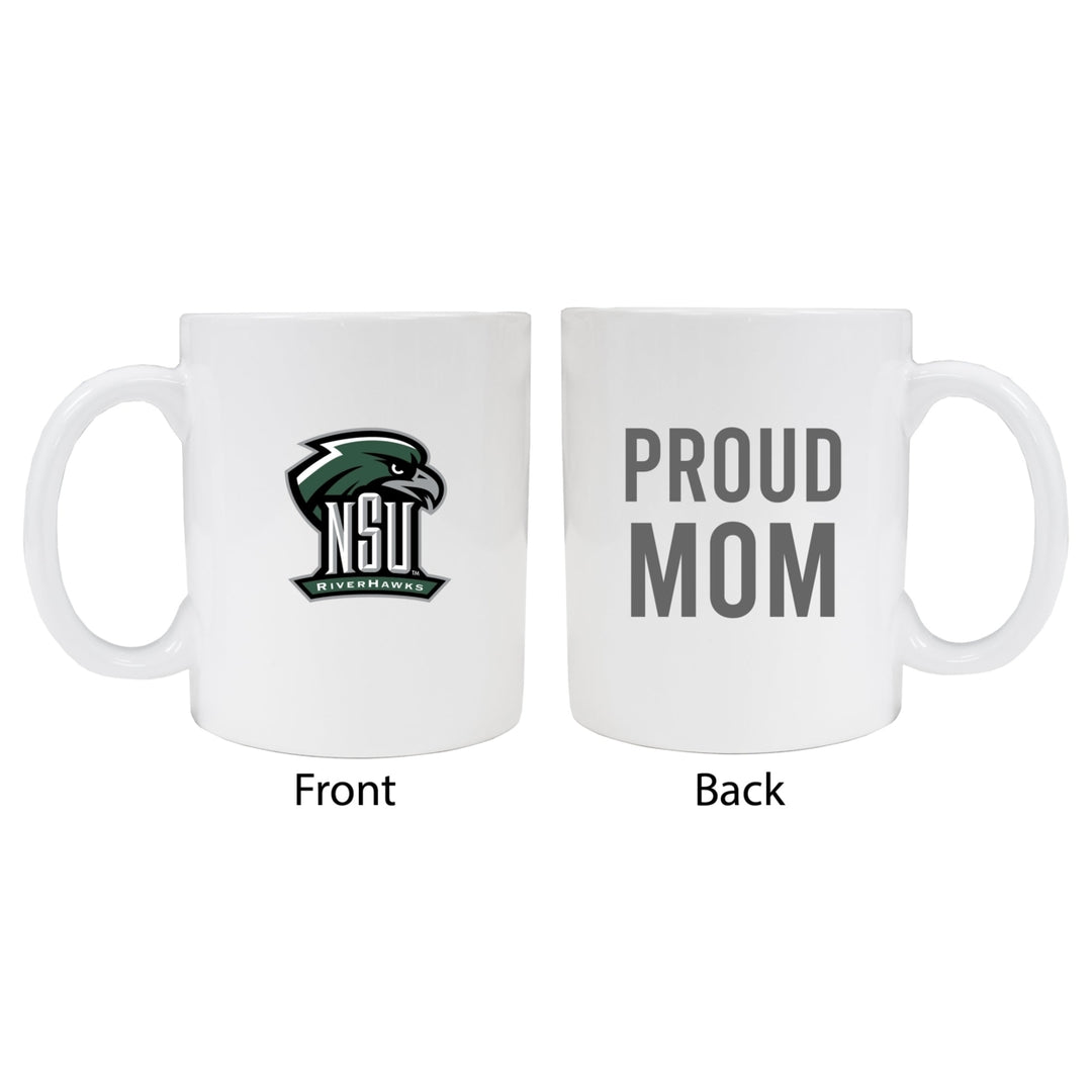 Northeastern State University Riverhawks Proud Mom Ceramic Coffee Mug - White (2 Pack) Image 1