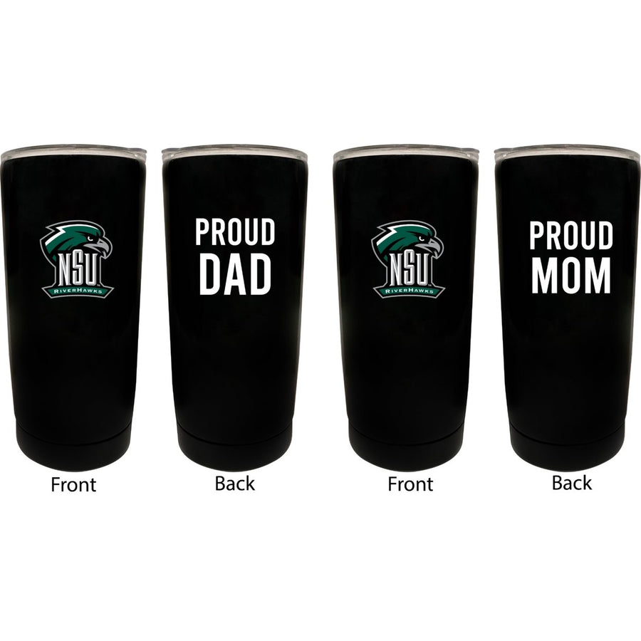 Northeastern State University Riverhawks NCAA Insulated Tumbler - 16oz Stainless Steel Travel Mug Proud Mom and Dad Image 1