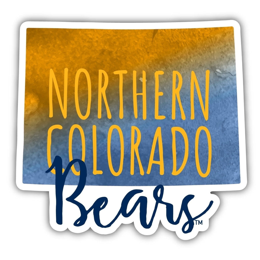 Northern Colorado Bears 2-Inch on one of its sides Watercolor Design NCAA Durable School Spirit Vinyl Decal Sticker Image 1