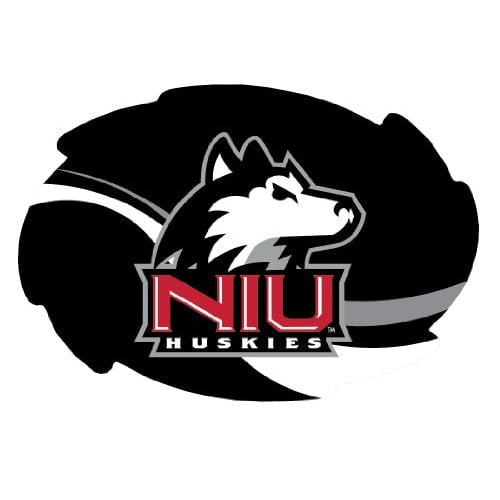 Northern Illinois Huskies Stripe Design Swirl Shape 5x6-Inch NCAA High-Definition Magnet - Versatile Metallic Surface Image 1