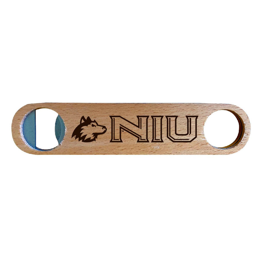 Northern Illinois Huskies NCAA Elegant Laser-Etched Wooden Bottle Opener - Collegiate Bar Accessory Image 1