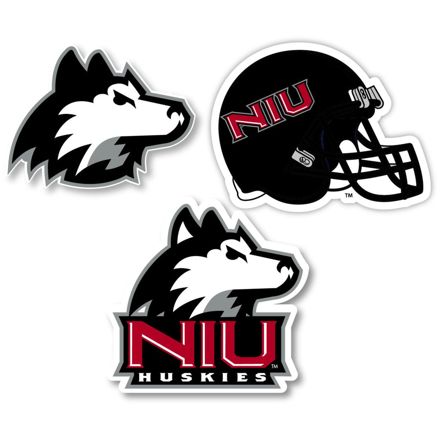 Northern Illinois Huskies 3 Pack 4-Inch Each NCAA Durable School Spirit Vinyl Decal Sticker Image 1