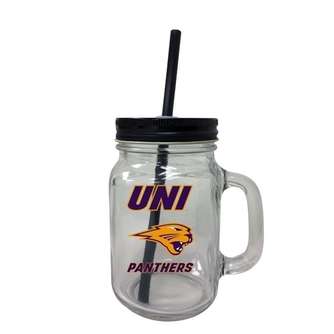 Northern Iowa Panthers Mason Jar Glass Image 1