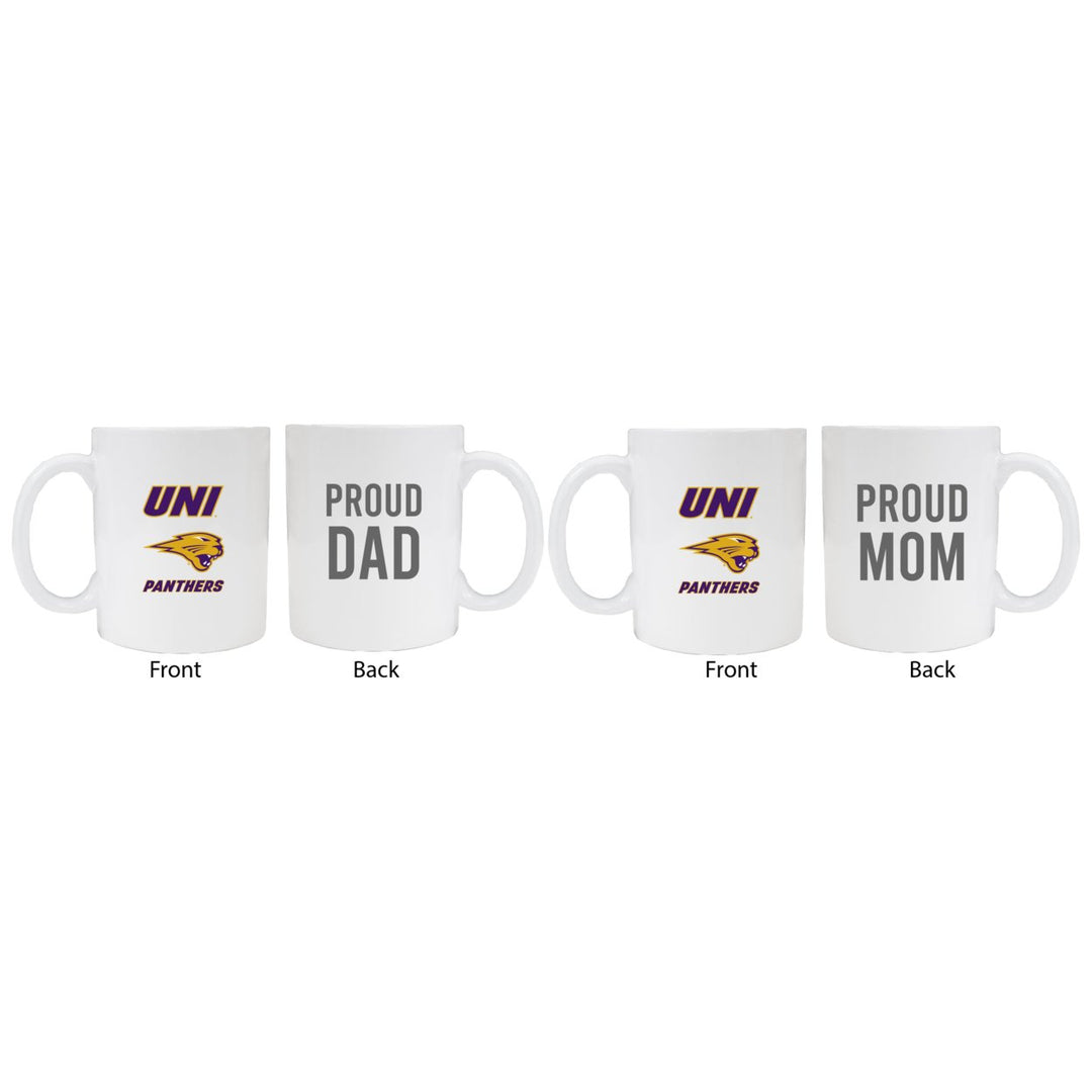 Northern Iowa Panthers Proud Mom And Dad White Ceramic Coffee Mug 2 pack (White) Image 1