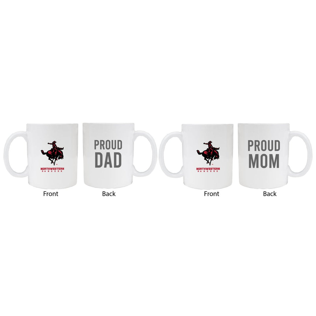 Northwestern Oklahoma State University Proud Mom And Dad White Ceramic Coffee Mug 2 pack (White) Image 1