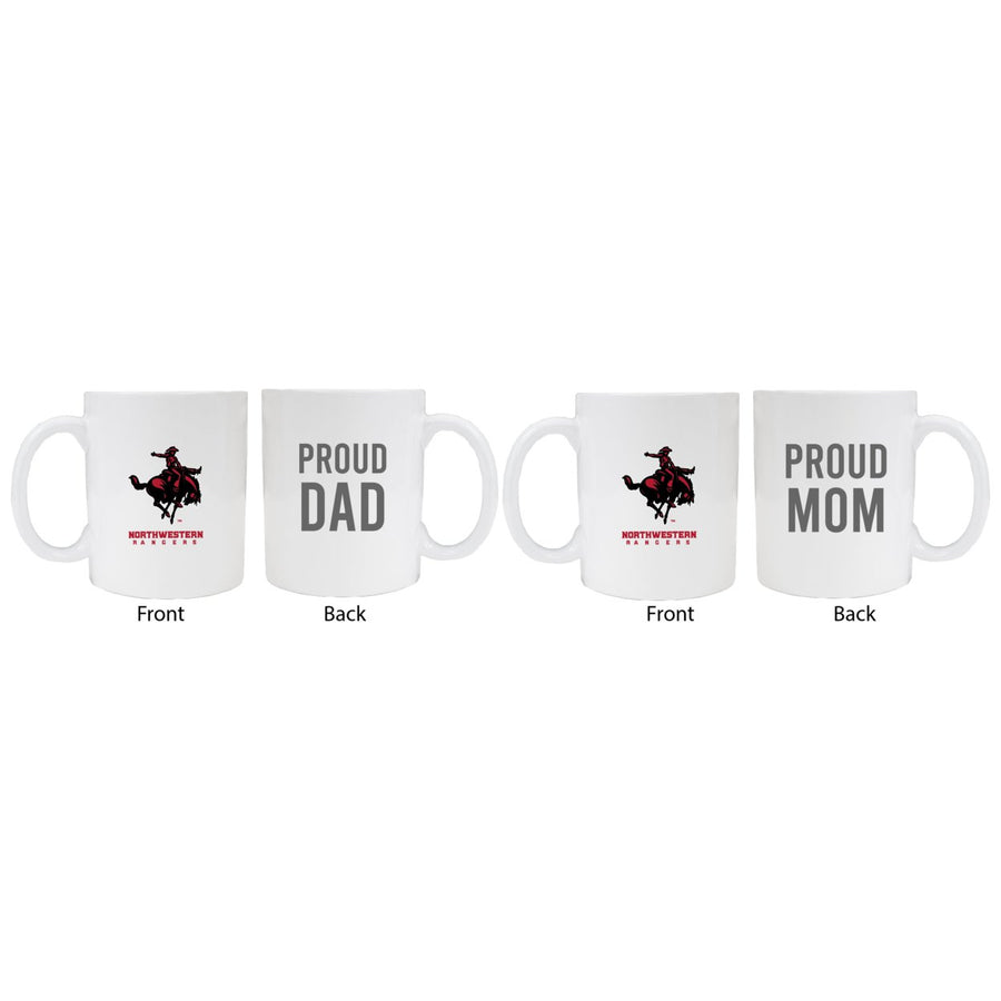 Northwestern Oklahoma State University Proud Mom And Dad White Ceramic Coffee Mug 2 pack (White) Image 1