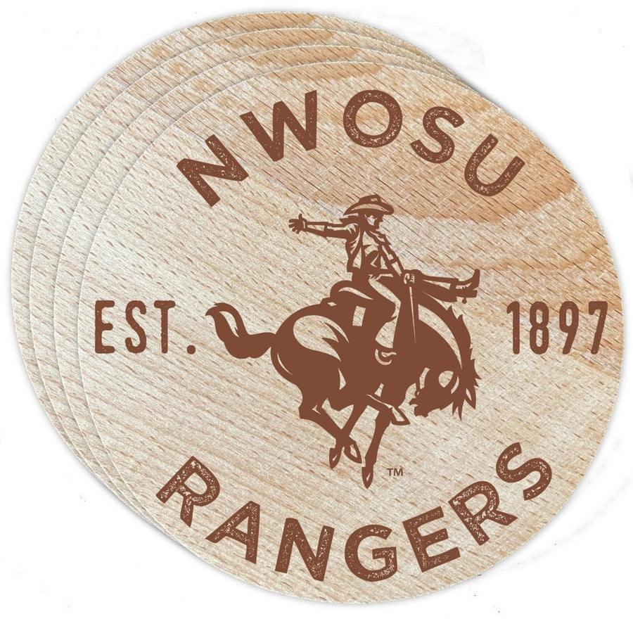 Northwestern Oklahoma State University Officially Licensed Wood Coasters (4-Pack) - Laser Engraved, Never Fade Design Image 1