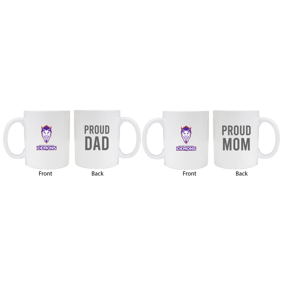 Northwestern State Demons Proud Mom And Dad White Ceramic Coffee Mug 2 pack (White). Image 1