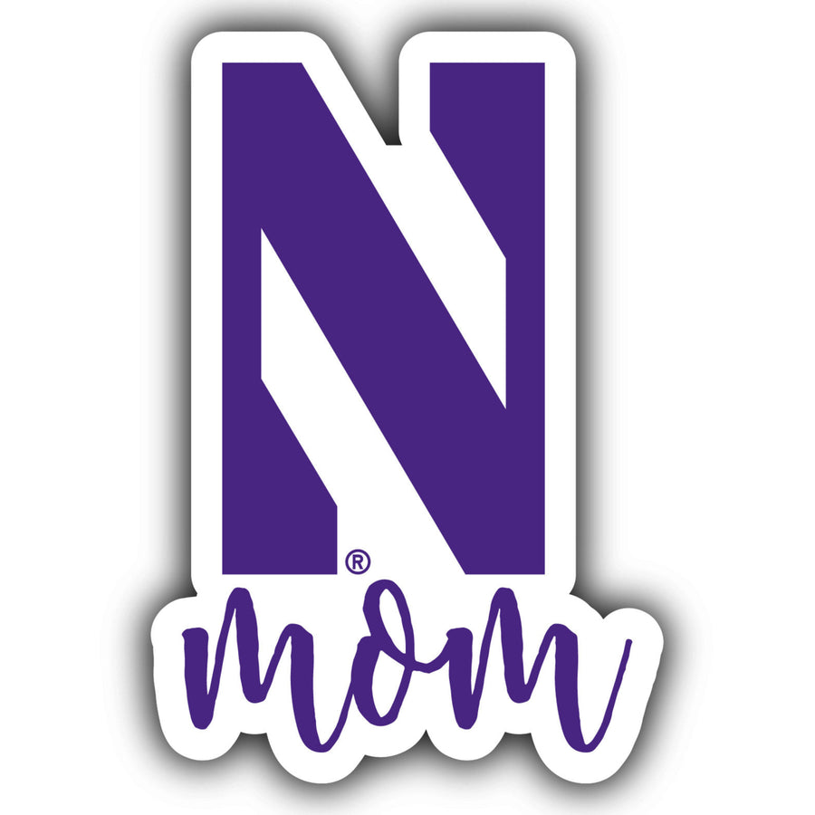 Northwestern University Wildcats 4-Inch Proud Mom NCAA - Durable School Spirit Vinyl Decal Perfect Image 1