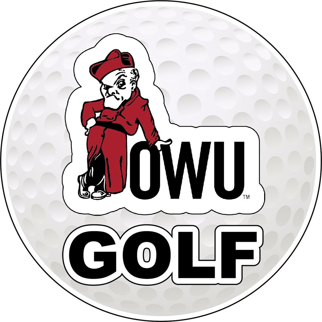 Ohio Wesleyan University 4-Inch Round Golf NCAA Fairway Fervor Vinyl Decal Sticker Image 1