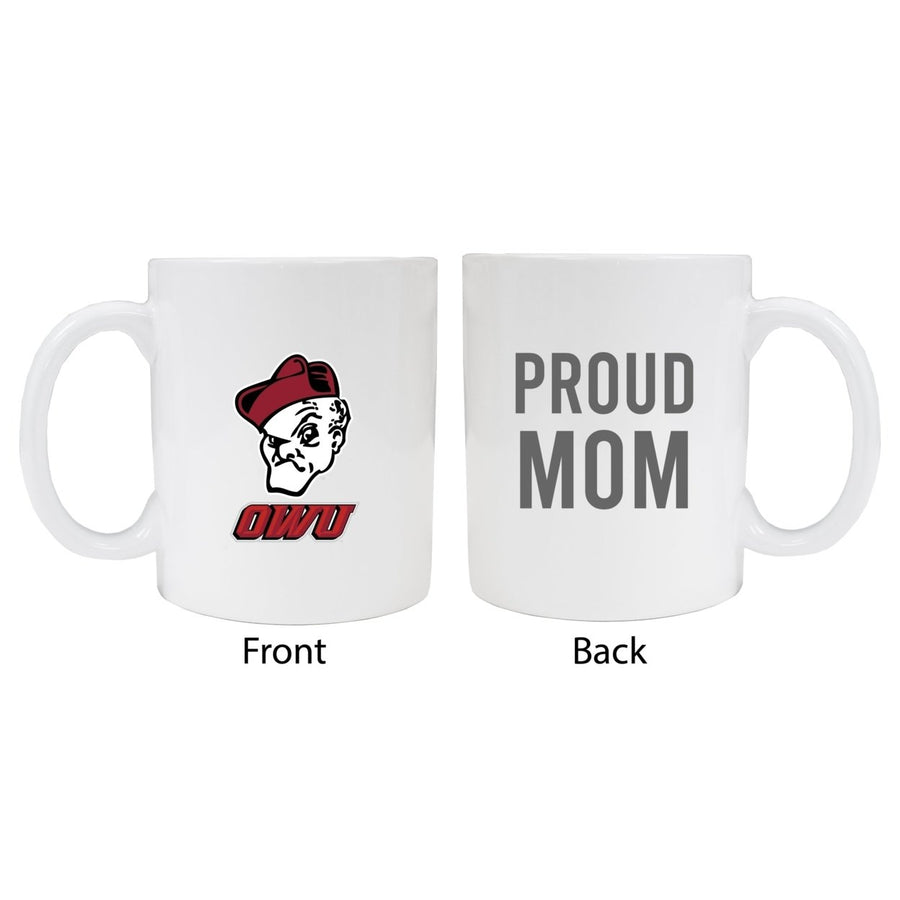 Ohio Wesleyan University Proud Mom Ceramic Coffee Mug - White (2 Pack) Image 1