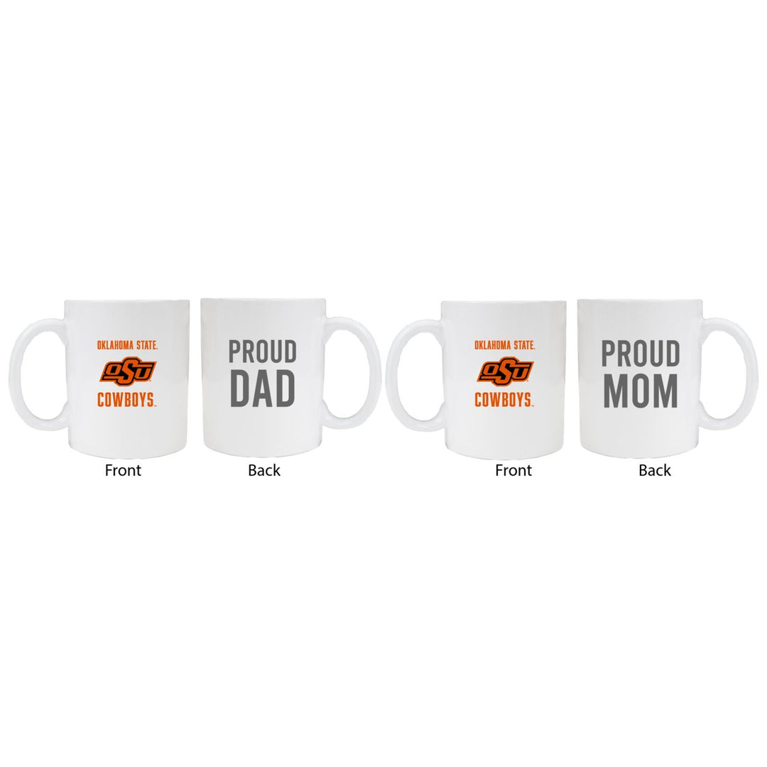 Oklahoma State Cowboys Proud Mom And Dad White Ceramic Coffee Mug 2 pack (White) Image 1