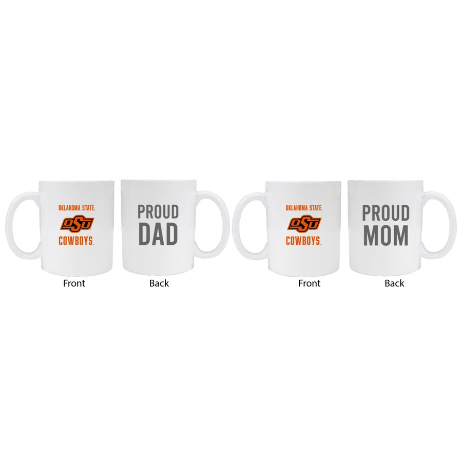 Oklahoma State Cowboys Proud Mom And Dad White Ceramic Coffee Mug 2 pack (White) Image 1