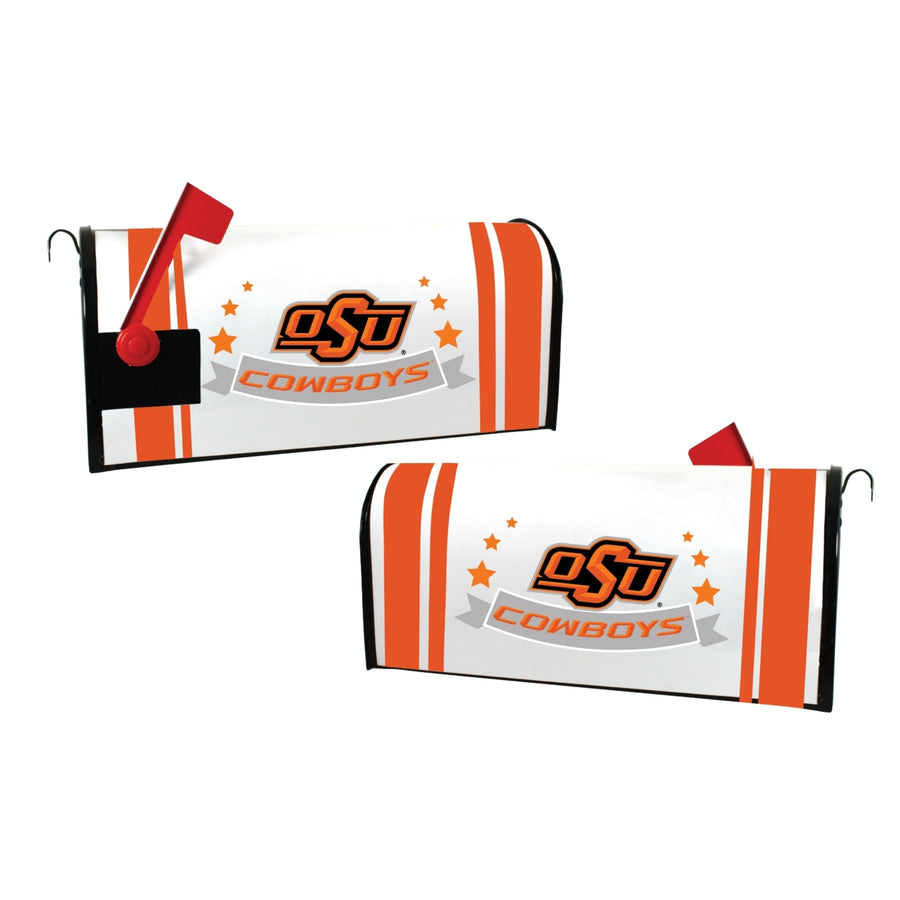 Oklahoma State Cowboys NCAA Officially Licensed Mailbox Cover Logo and Stripe Design Image 1