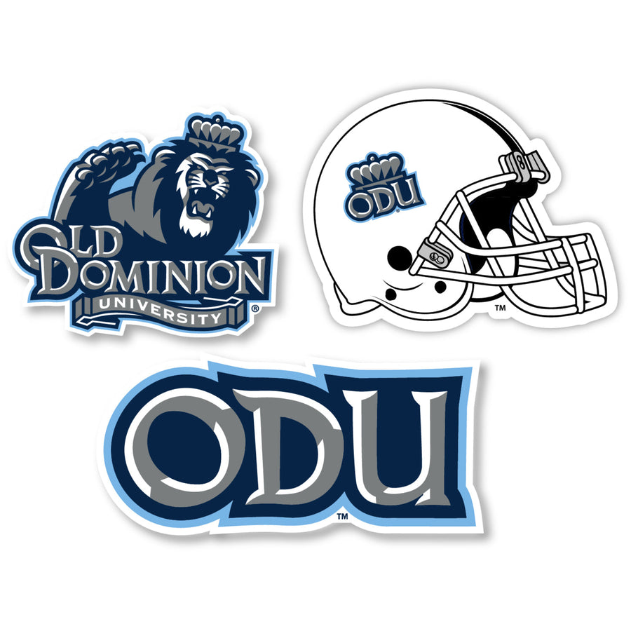 Old Dominion Monarchs 3 Pack 4-Inch Each NCAA Durable School Spirit Vinyl Decal Sticker Image 1