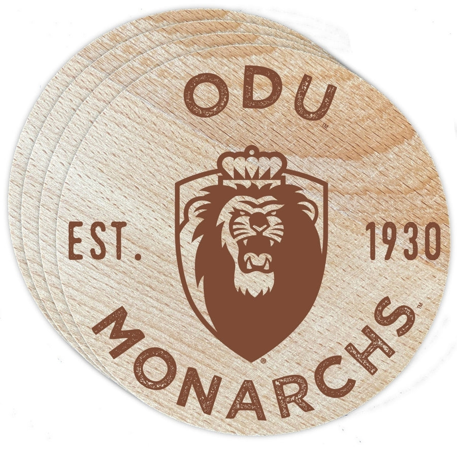 Old Dominion Monarchs Officially Licensed Wood Coasters (4-Pack) - Laser Engraved, Never Fade Design Image 1