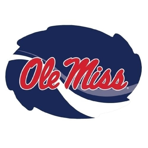 Mississippi Rebels "Ole Miss" Stripe Design Swirl Shape 5x6-Inch NCAA High-Definition Magnet - Versatile Metallic Image 1