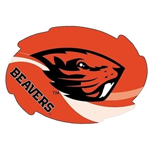 Oregon State Beavers Stripe Design Swirl Shape 5x6-Inch NCAA High-Definition Magnet - Versatile Metallic Surface Image 1