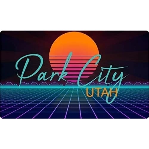 Park City Utah 4 X 2.25-Inch Fridge Magnet Retro Neon Design Image 1