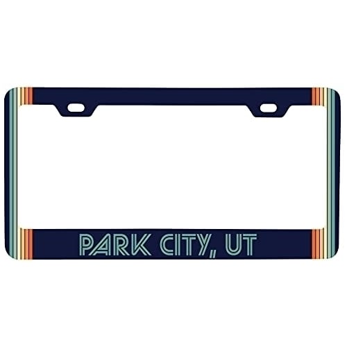 Park City Utah Car Metal License Plate Frame Retro Design Image 1