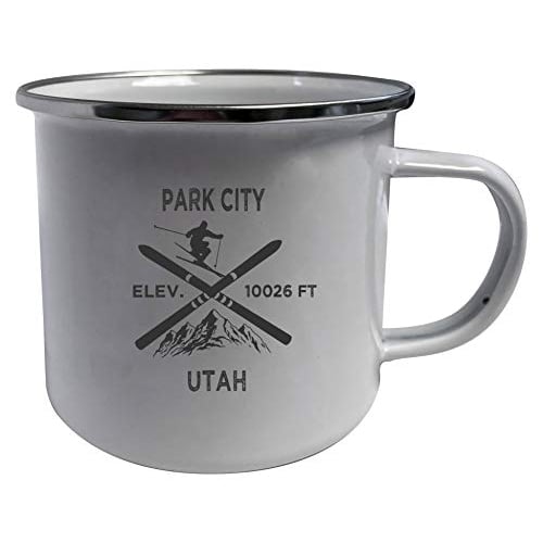 Park City Utah Ski Adventures White Tin Camper Coffee Mug 2-Pack Image 1