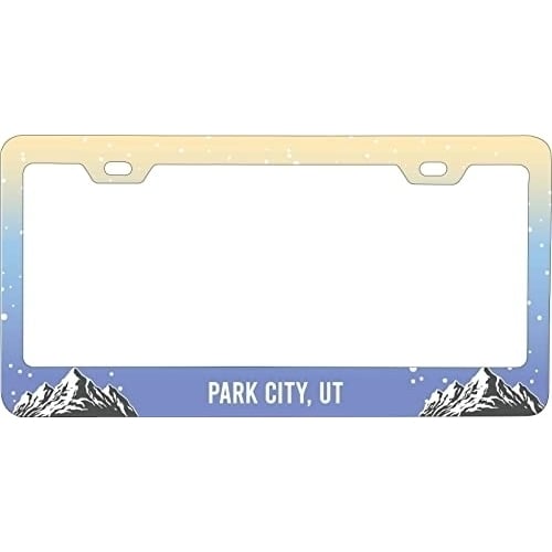 Park City Utah Ski Snowboard Winter Adventures Metal License Plate Frame Image 1