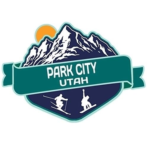 Park City Utah Ski Adventures Souvenir 4 Inch Vinyl Decal Sticker Mountain Design 4-Pack Image 1