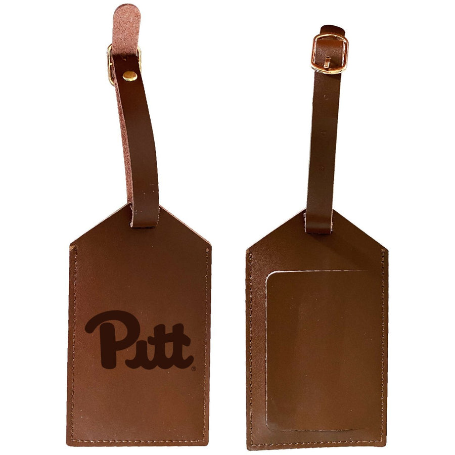 Elegant Pittsburgh Panthers NCAA Leather Luggage Tag with Engraved Logo Image 1