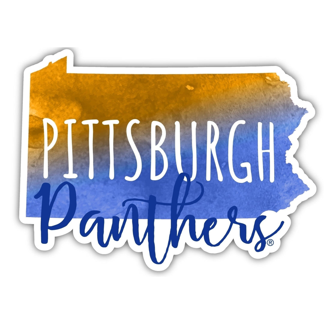 Pittsburgh Panthers 2-Inch on one of its sides Watercolor Design NCAA Durable School Spirit Vinyl Decal Sticker Image 1