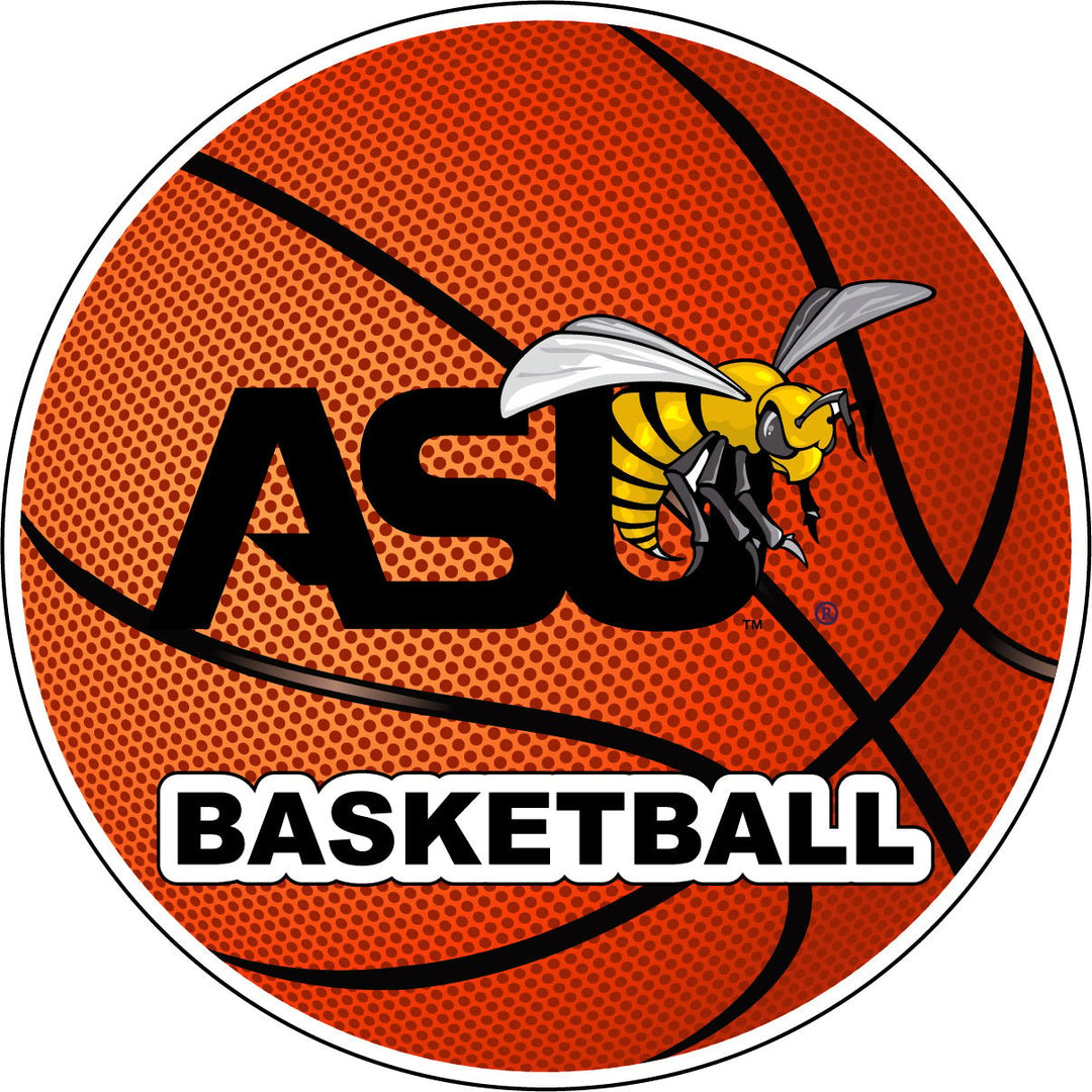 Alabama State University 4-Inch Round Basketball NCAA Hoops Pride Vinyl Decal Sticker Image 1