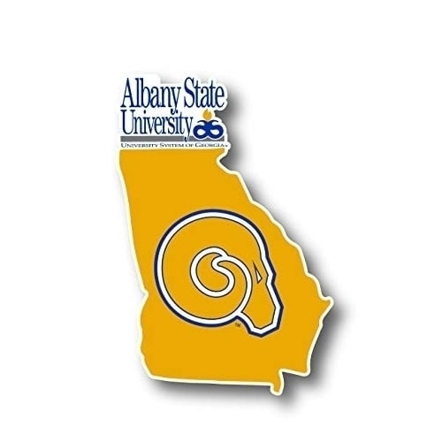 Albany State University 4-Inch State Shape 4-Pack NCAA Vinyl Decal Sticker for Fans, Students, and Alumni Image 1