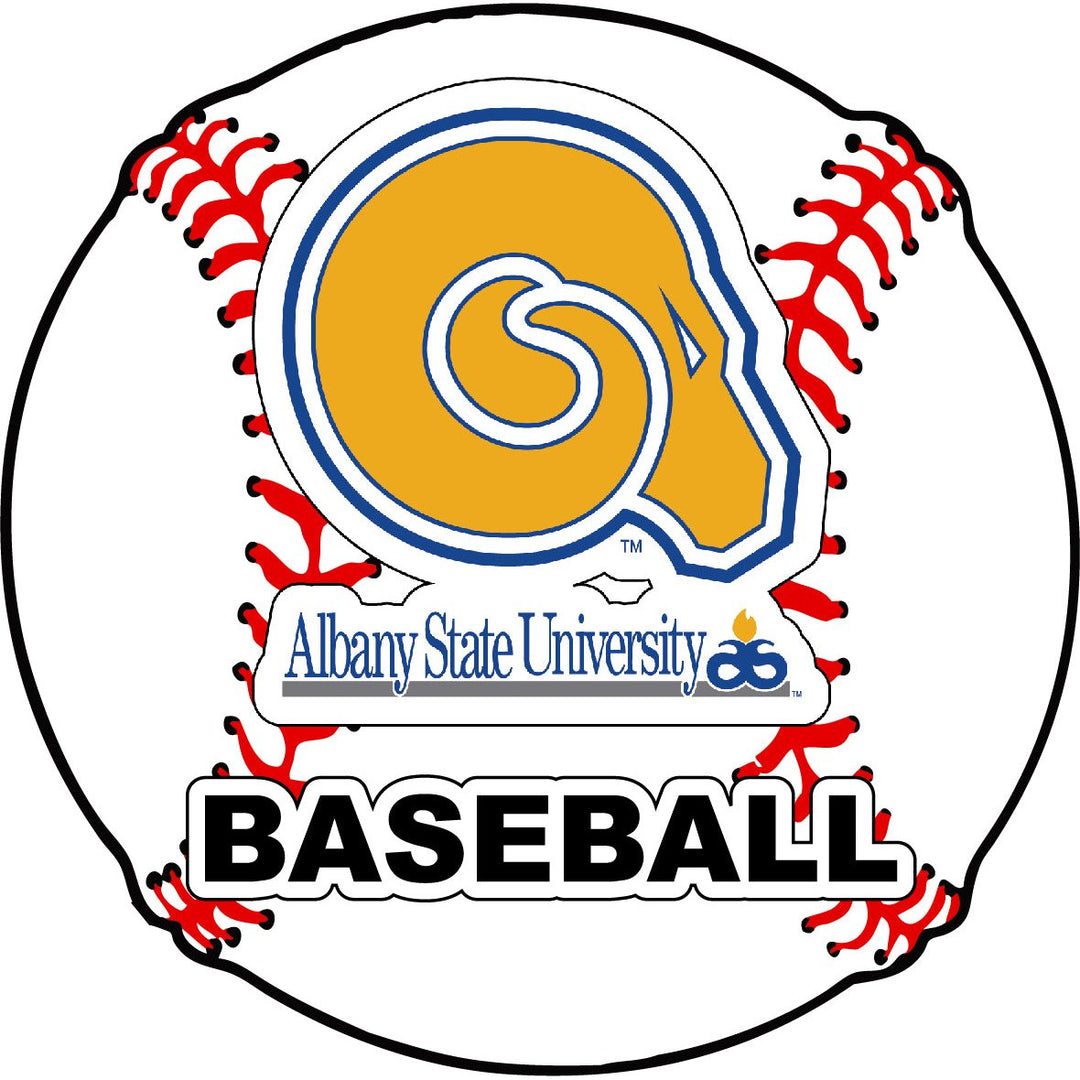 Albany State University 4-Inch Round Baseball NCAA Passion Vinyl Decal Sticker Image 1