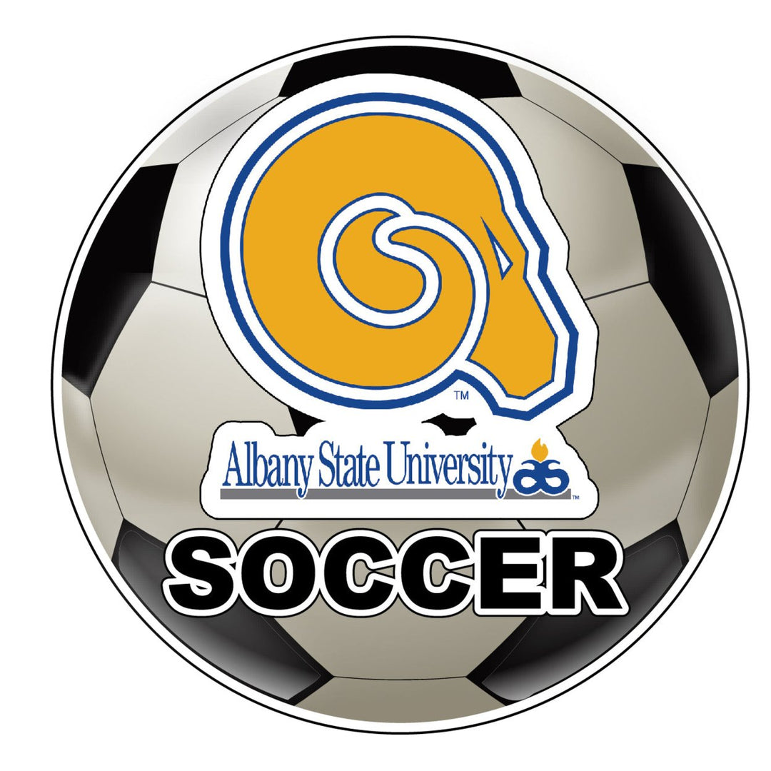 Albany State University 4-Inch Round Soccer Ball NCAA Soccer Passion Vinyl Sticker Image 1