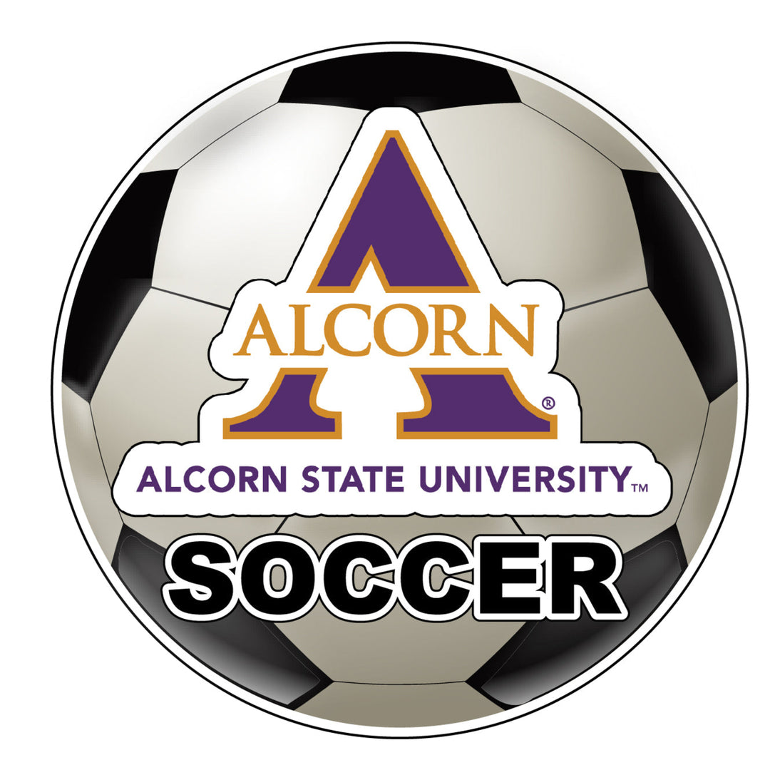 Alcorn State Braves 4-Inch Round Soccer Ball NCAA Soccer Passion Vinyl Sticker Image 1