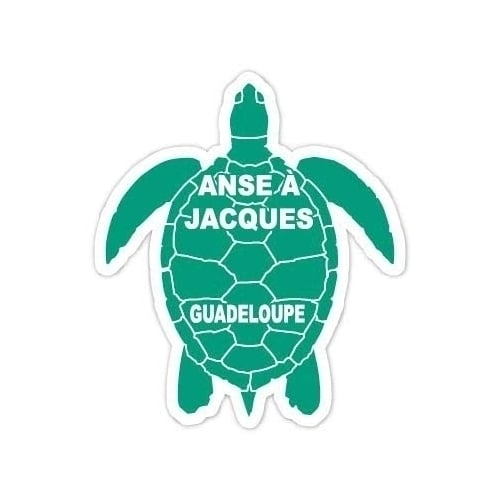 ANSE  Jacques Guadeloupe 4 Inch Green Turtle Shape Decal Sticke Image 1