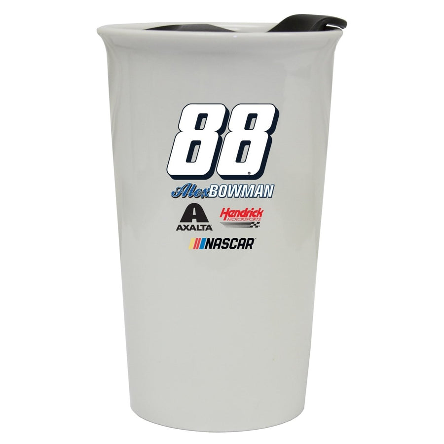 R and R Imports Alex Bowman 88 NASCAR Double Walled Ceramic Tumbler for 2020 Image 1