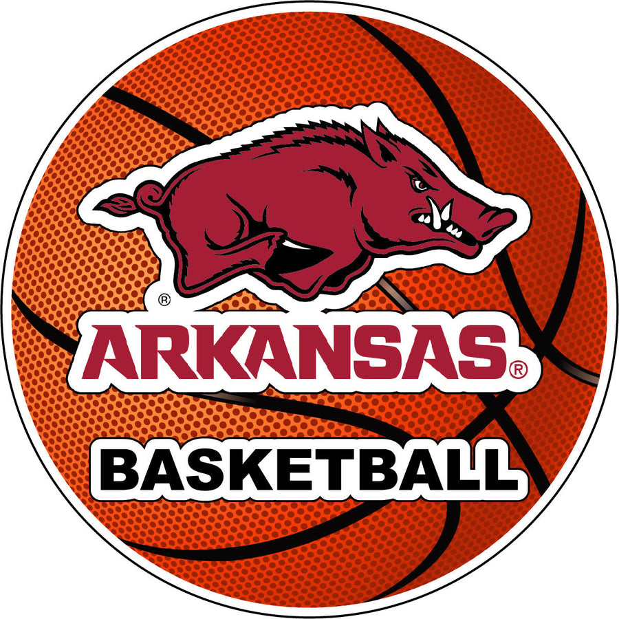 Arkansas Razorbacks 4-Inch Round Basketball NCAA Hoops Pride Vinyl Decal Sticker Image 1