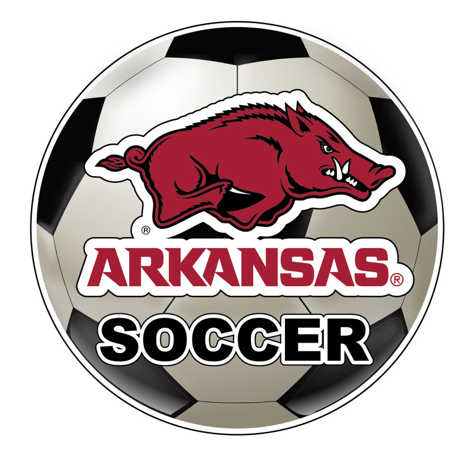 Arkansas Razorbacks 4-Inch Round Soccer Ball NCAA Soccer Passion Vinyl Sticker Image 1