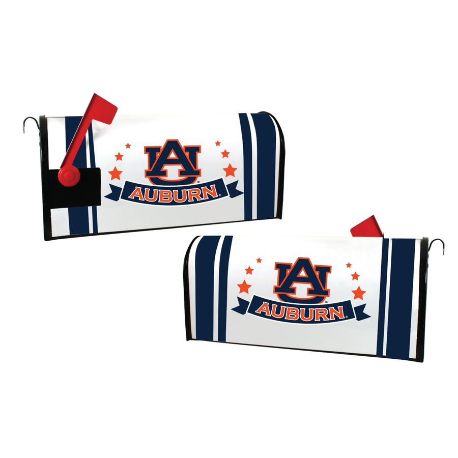 Auburn Tigers NCAA Officially Licensed Mailbox Cover Logo and Stripe Design Image 1