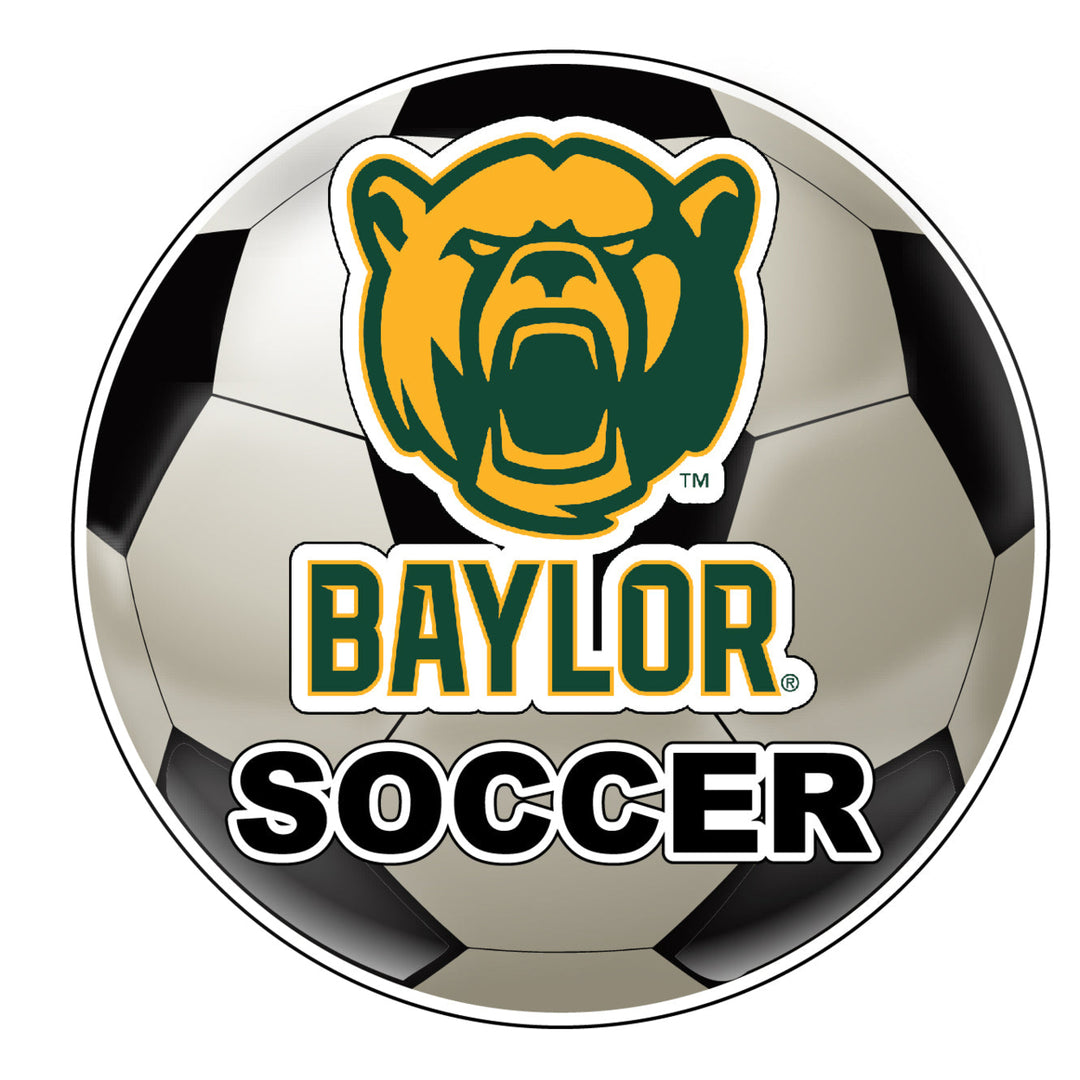 Baylor Bears 4-Inch Round Soccer Ball NCAA Soccer Passion Vinyl Sticker Image 1