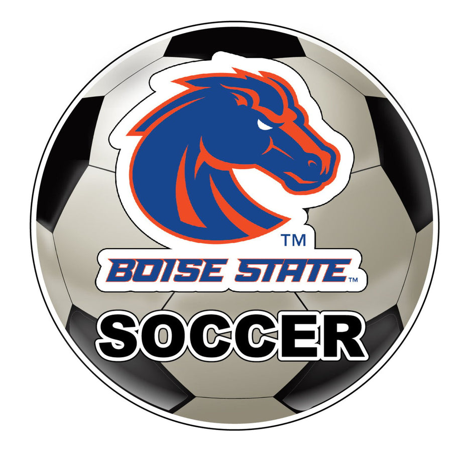 Boise State Broncos 4-Inch Round Soccer Ball NCAA Soccer Passion Vinyl Sticker Image 1