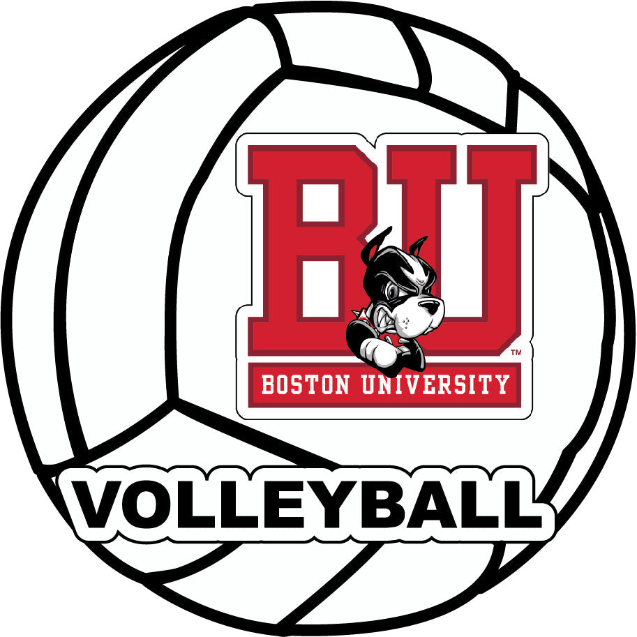 Boston Terriers 4-Inch Round Volleyball NCAA Vinyl Decal Sticker for Fans, Students, and Alumni Image 1