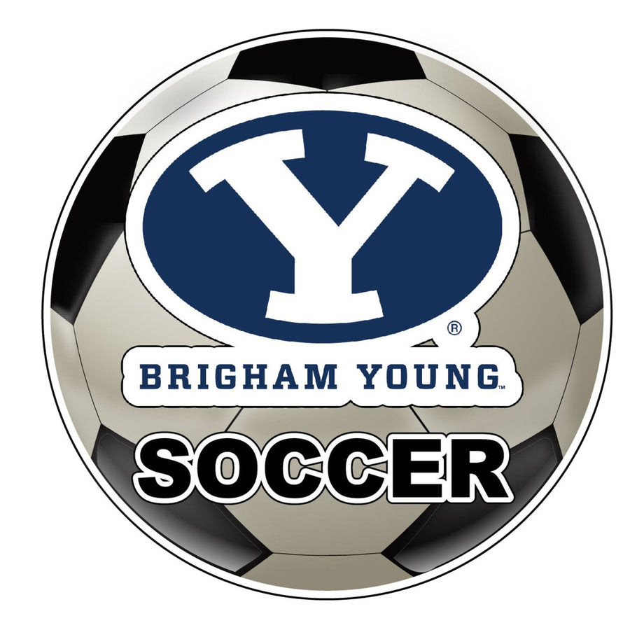 Brigham Young Cougars 4-Inch Round Soccer Ball NCAA Soccer Passion Vinyl Sticker Image 1