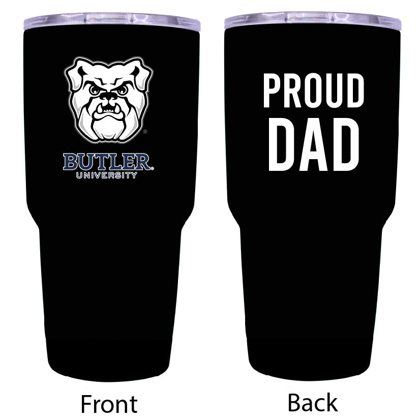 R and R Imports Butler Bulldogs Proud Dad 24 oz Insulated Stainless Steel Tumblers Black. Image 1