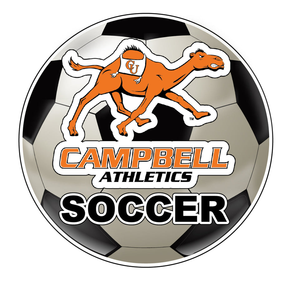 Campbell University Fighting Camels 4-Inch Round Soccer Ball NCAA Soccer Passion Vinyl Sticker Image 1