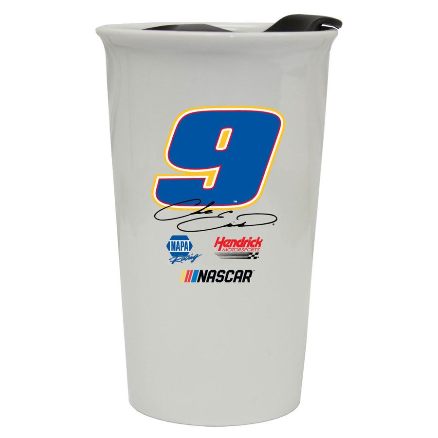 R and R Imports Chase Elliott 9 NASCAR Double Walled Ceramic Tumbler for 2020 Image 1