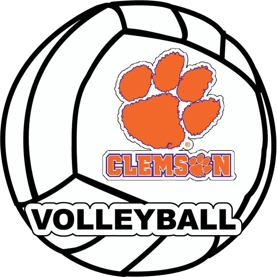 Clemson Tigers 4-Inch Round Volleyball NCAA Vinyl Decal Sticker for Fans, Students, and Alumni Image 1